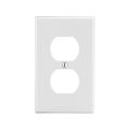 Placa dúplex de nylon, blanca. P8W Hubbell
