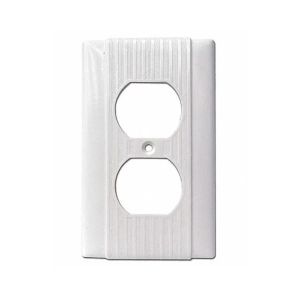Placa para receptáculo dúplex, baquelita, blanco. 92101B Arrow Hart