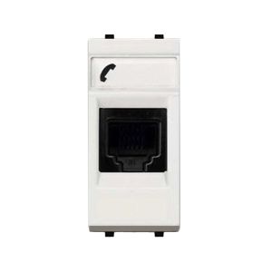 Toma telefónica de 6 hilos RJ12, blanco. N2117.6-BL Estevez