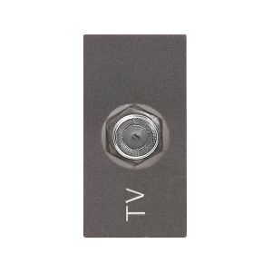 Toma coaxial TV con conector roscado, antracita. N2150-AN Estevez