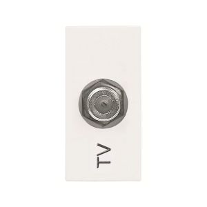 Toma coaxial TV con conector roscado, blanco. N2150-BL Estevez