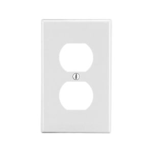 Placa dúplex de nylon, blanca. P8W Hubbell