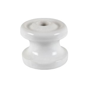 Aislador porcelana tipo carrete telefónico, 1 ranura. P1341 Iusa