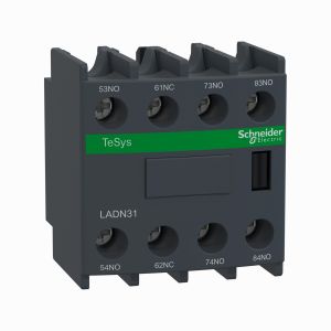 Bloque de contactos auxiliares, 3 NA y 1 NC, para contactores LC1D09 a LC1D150. LADN31 Schneider Electric