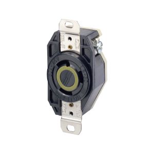 Receptáculo media vuelta, con conexión a tierra, 30 A, 125 V, negro. 02610-000 Leviton