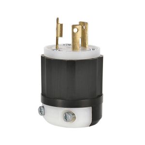 Clavija con seguro, 30 A, 125 V, negro/blanco. 02611-000 Leviton