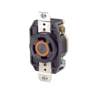 Receptáculo media vuelta, con conexión a tierra, 30 A, 125/250 V, negro. 02710-000 Leviton