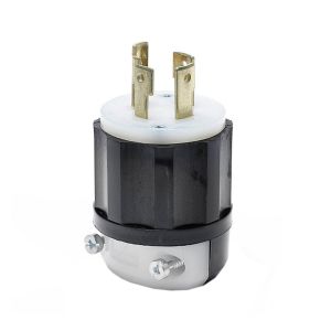 Clavija con seguro, 30 A, 250 V, negro/blanco. 02721-000 Leviton