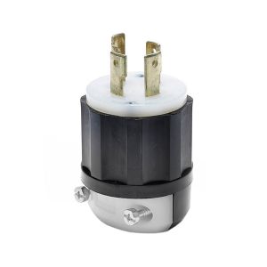 Clavija con seguro, 30 A, 480 V, negro/blanco. 02731-000 Leviton