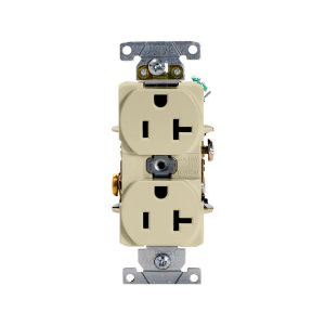 Receptáculo dúplex con puesta a tierra automática, 20 A, marfil. 05362-0SI Leviton