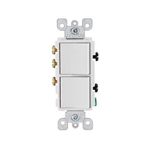 Interruptor unipolar de 3 vías, con conexión a tierra, 15 A, blanco. LV-05641-00W Leviton