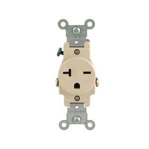 Receptáculo sencillo, 20 A, 2 polos, marfil. 05821-00I Leviton