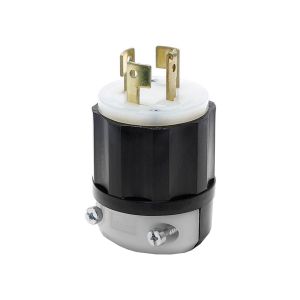 Clavija media vuelta con seguro, 20 A, sin conexión a tierra. 07411-00C Leviton