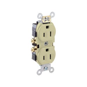 Receptáculo dúplex con puesta a tierra automática, 15 A, marfil. 0CR15-00I Leviton