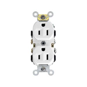 Receptáculo dúplex con puesta a tierra automática, 15 A, blanco. 0CR15-00W Leviton