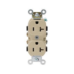 Receptáculo dúplex con conexión a tierra automática, 20 A, marfil. 0CR20-00I Leviton