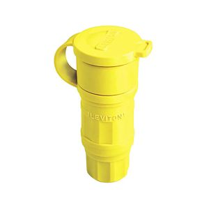 Conector impermeable con seguro, 30 A, amarillo. 29W75-000 Leviton