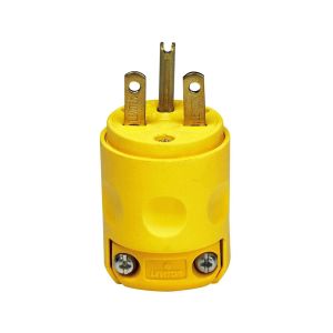 Clavija recta PVC, con conexión a tierra, 15 A, 3 W, amarillo. 615PV-000 Leviton