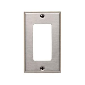 Placa de 1 módulo, acero inoxidable. 84401-040 Leviton