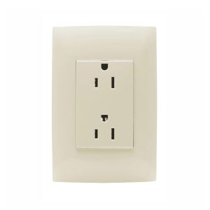 Recept&aacute;culo d&uacute;plex con tierra, 15 A, marfil. CI1-TCT2P-MAR Leviton