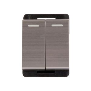 Interruptor doble 1/2", 1 polo, plata. L43-INTER-0DS Leviton