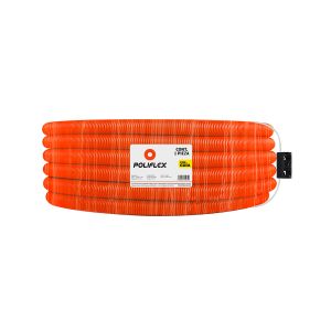 Rollo de Poliflex naranja de 50 m y 1 pulgada con guía Incorporada. CORR-1 Poliflex