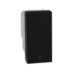 Interruptor sencillo 15 AX, 127 V, negro mate. JB4001Q Bticino