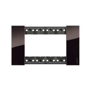 Placa de 4 módulos, negro. KA4804DG Bticino