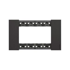 Placa de 4 módulos, negro. KA4804KG Bticino