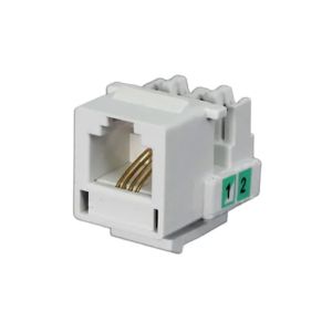 Conexión jack telefónico RJ11, 4 vías, blanco. RH-6311W Royer