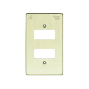 Placa de 2 módulos, aluminio, oro. WD3362 Royer