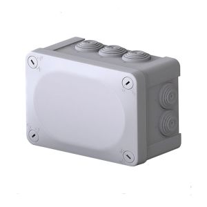 Caja estancas con conos y tapa de tornillos, 150 x 105 x 80 mm, gris. WDC1510S Royer