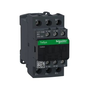 Contactor magnético, 3 polos, 38 A, bobina 24 V CA. LC1D38B7