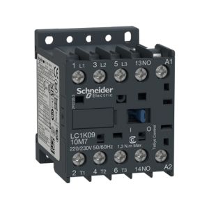 Minicontactor magnético, 3 polos, 9 A, bobina 24 V CA. LC1K0910B7 Schneider Electric