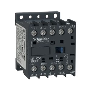 Minicontactor magnético, 3 polos, 6 A, bobina 24 V CD. LP1K0610BD Schneider Electric
