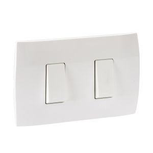 Placa con 2 interruptores escalera, 16 A, 250 V, 2 módulos, 3 vías, blanco. MWD62114 Schneider Electric