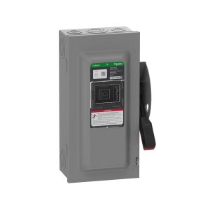 Interruptor de seguridad, 3 polos, 60 A, 600 V. VHU362 Schneider Electric