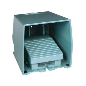 Conmutador pedal sencillo con cubierta, metálico, azul. XPEM310 Schneider Electric