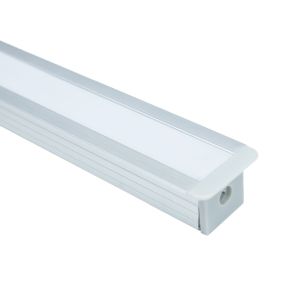 Perfil lineal empotrable en piso para iluminación LED, 2.3 x 1.4 cm, aluminio, 2.5 m. PLMX-HD250-2314AL Tecnolite