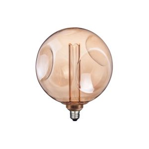 Foco LED globo vintage ámbar, lados abollados con filamento vertical, 3.5W. 3DG200LEDFC20VAH Tecnolite