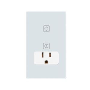 Apagador con contacto inteligente, 1 botón táctil y 1 enchufe, compatible con app móvil y asistentes de voz, blanco. TSWI1SPMVBTCW Tecnolite