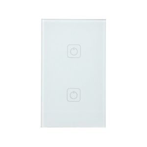Apagador inteligente WiFi 2 botones táctiles con cable neutro. TSWI2MVBTCW Tecnolite