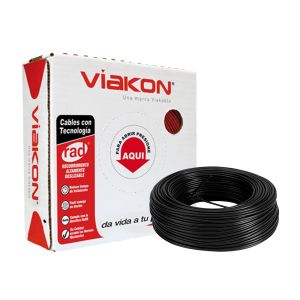 Caja 100 m Cable Eléctrico Negro Calibre 10 100% Cobre Viakon 