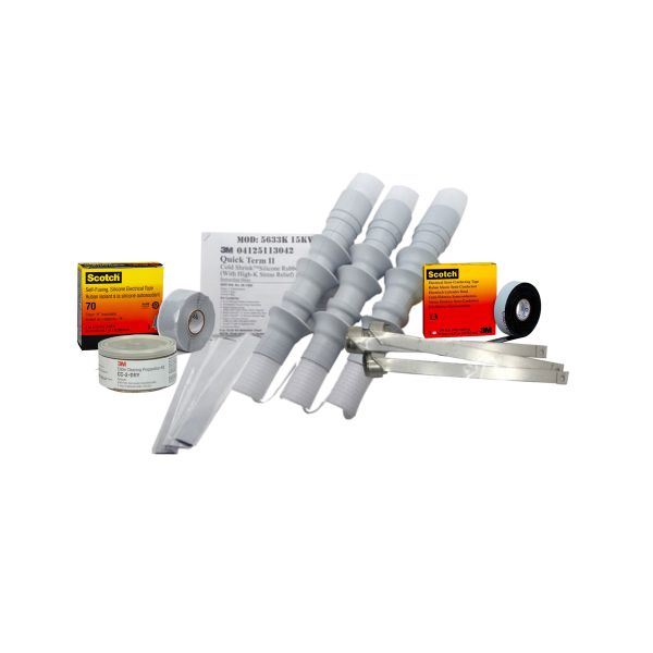 Kit de terminal de huel de silicón, exterior, 15KV. 5636K 3M