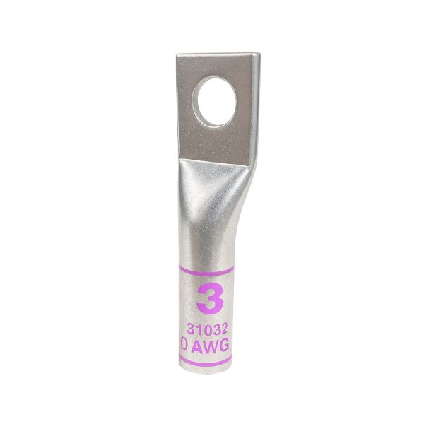 Terminal de cobre de 1 agujero, 35 kV, calibre 1/0 AWG, barra larga, rosado. XE002433771 3M