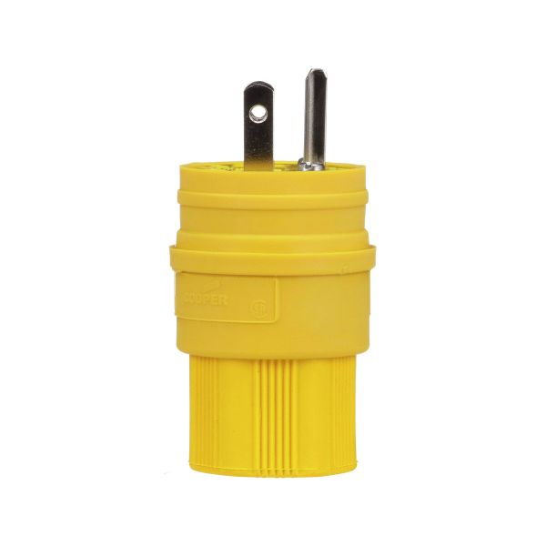 Clavija de entrada recta, 2 polos, 15 A, amarillo. 14W47 Arrow Hart