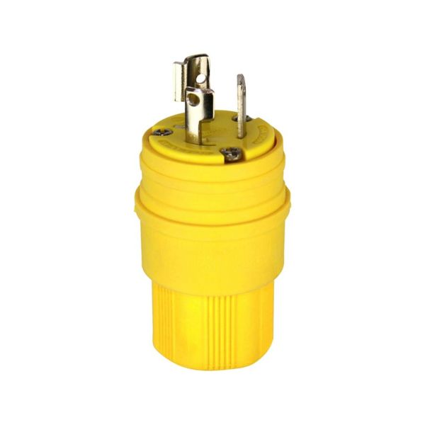 Clavija media vuelta a prueba de agua, 15 A, 250 V, amarillo. 24W49 Arrow Hart