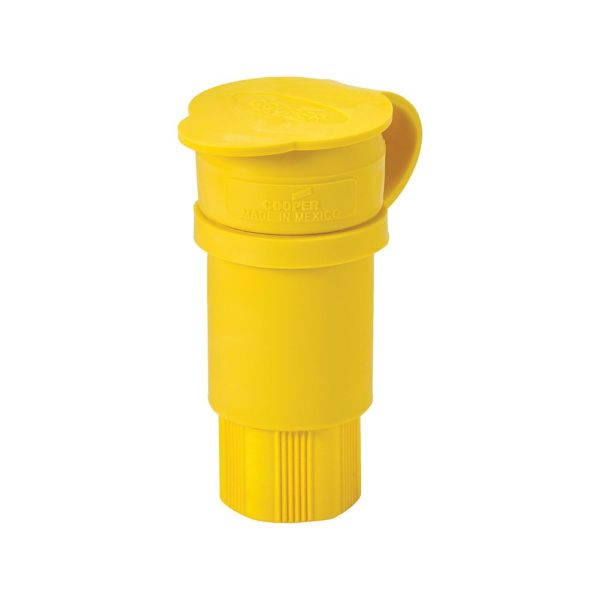 Conector media vuelta, 15 A, 2 polos, amarillo. 25W49 Arrow Hart