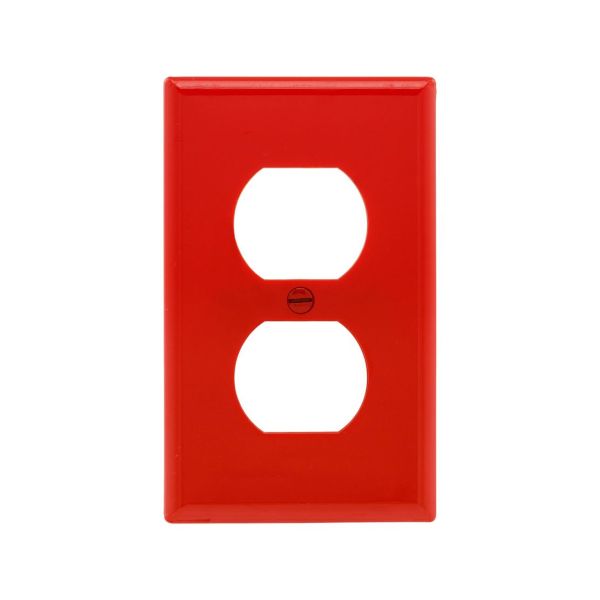 Placa para receptáculo dúplex, nylon, rojo. 5132RD-BOX