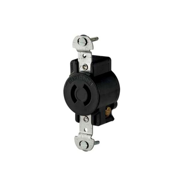 Receptáculo negro, sencillo, 2 polos, 20 A. 7210B Arrow Hart